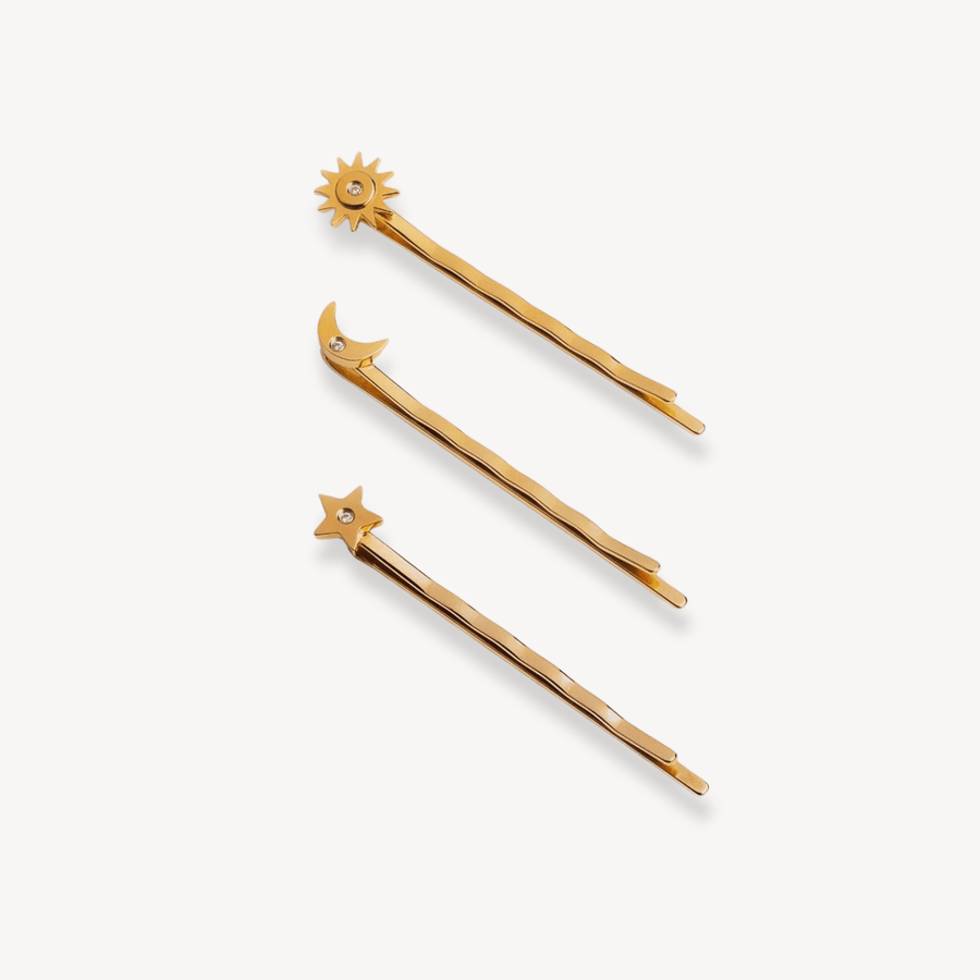 Sun, Moon & Star Hair Pins