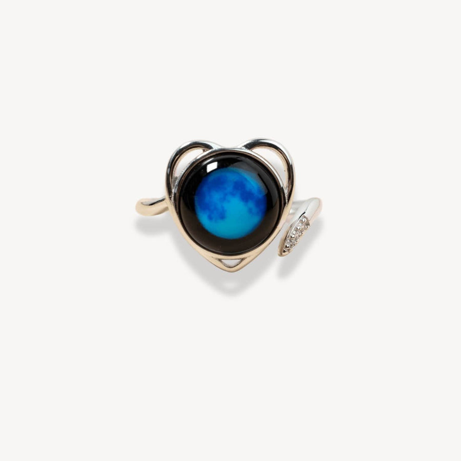 Luna Love Ring in Rhodium