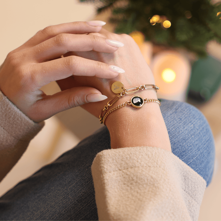 Pallene and Solar Link Bracelet bundle in gold