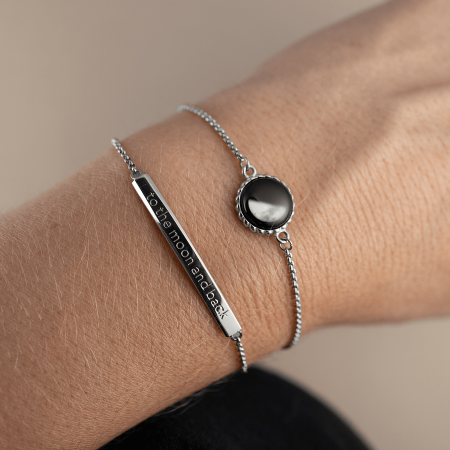Carina Twist and Engravable Bar Bracelet in Stainless Steel