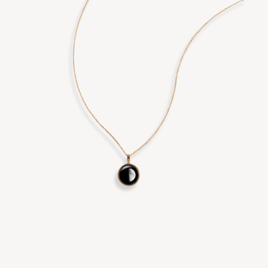 Chrysus Moon 14K Pure Gold Necklace