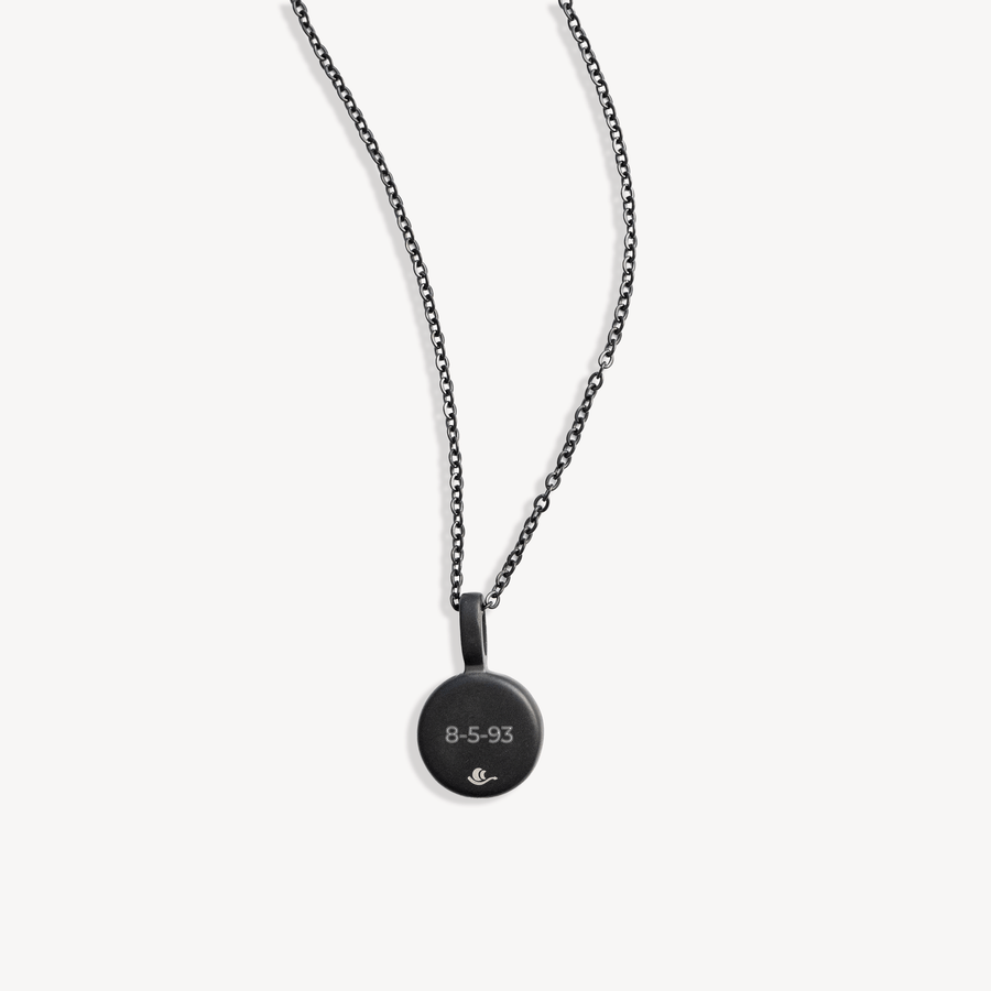 Purple Moon Sky Light Necklace in Black Matte