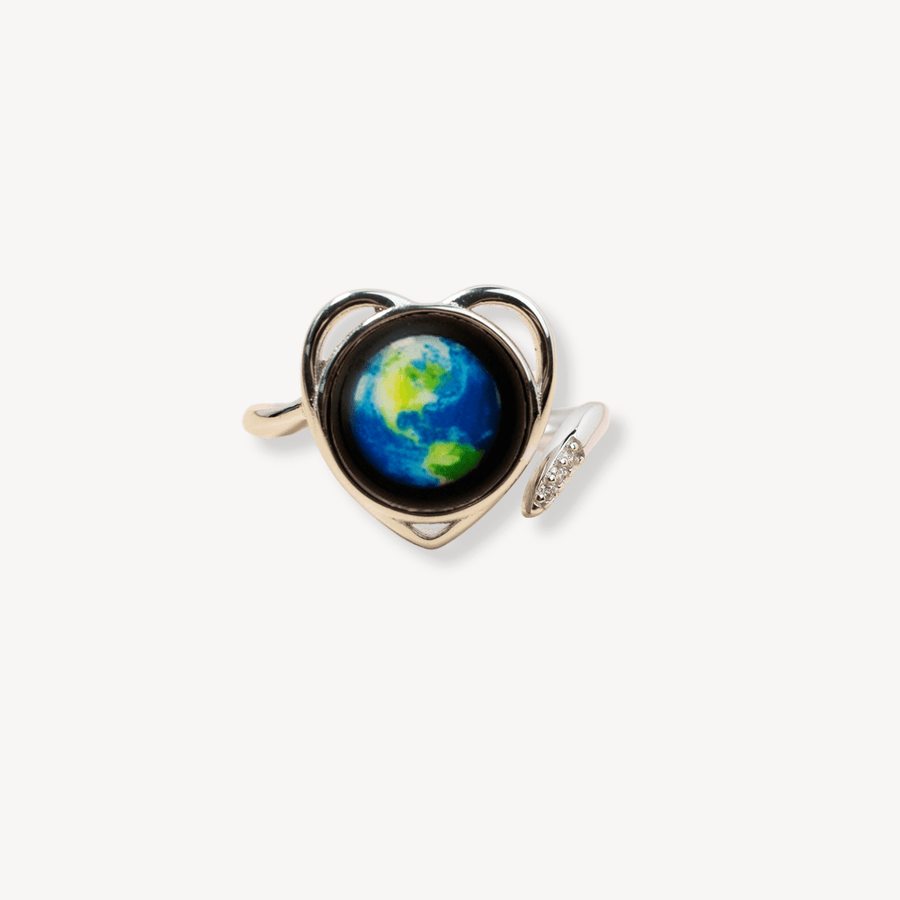 Earthglow Luna Love Ring in Rhodium