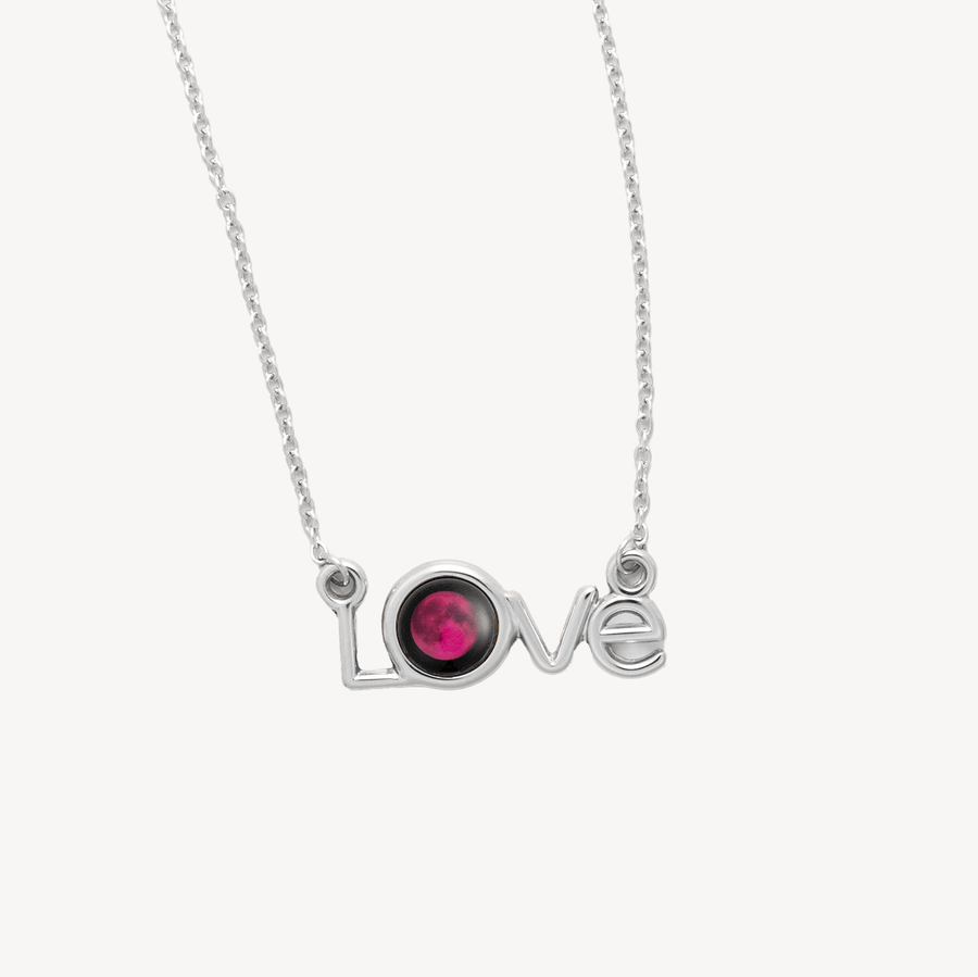 Pink Moon Luna Love Necklace in Stainless steel