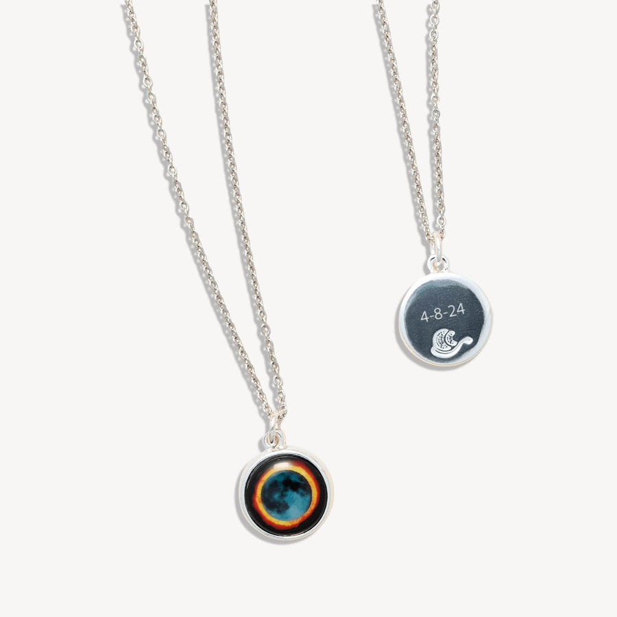 Engraved Solar Eclipse Charmed Simplicity Necklace