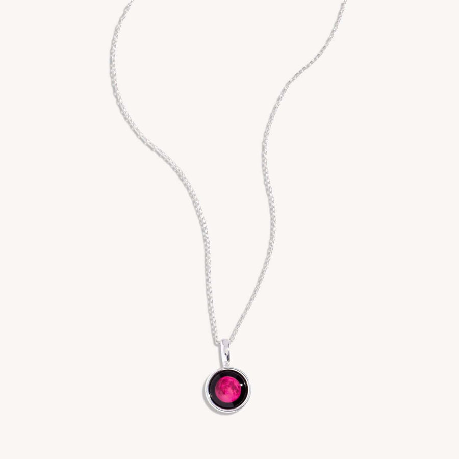 Pink Moon Sky Light Necklace in Stainless Steel