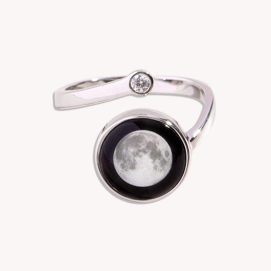 Cosmic Spiral Ring In Rhodium