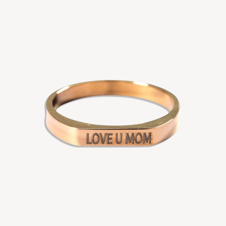 Love U Mom Ring in Gold