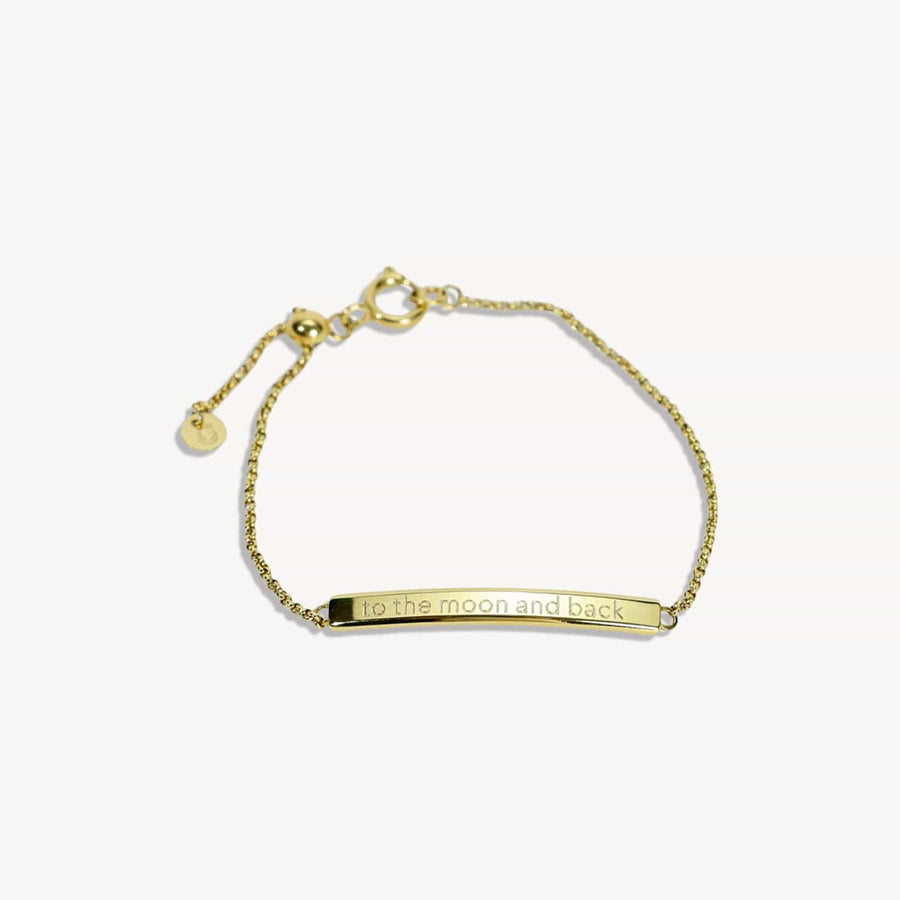 The “To the Moon and Back” Bar Bracelet in Gold