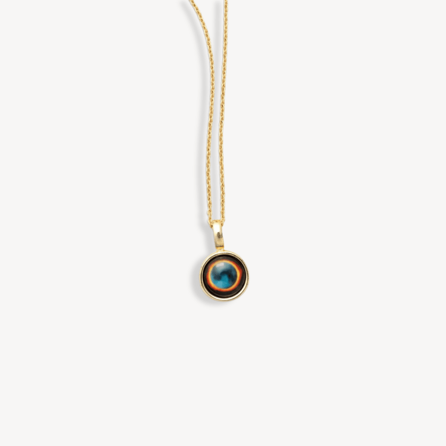 Solar Eclipse Sky Light Gold Necklace