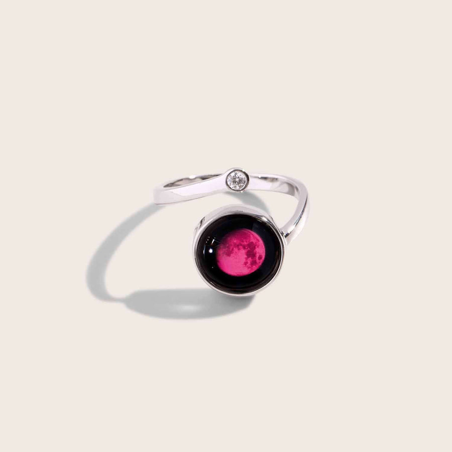 Pink Moon Cosmic Spiral Ring